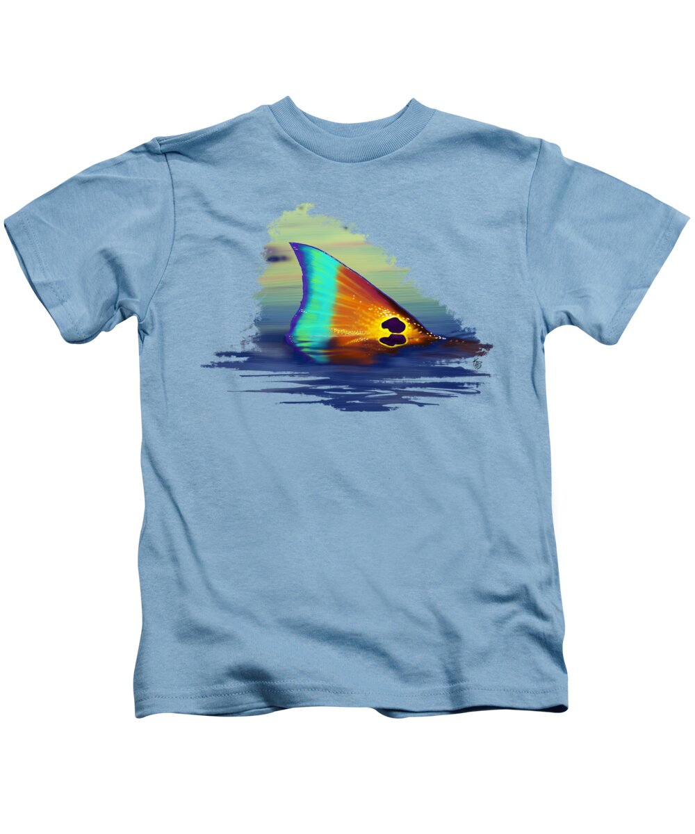 Redfish Kids T-Shirt featuring the digital art Morning Stroll by Kevin Putman