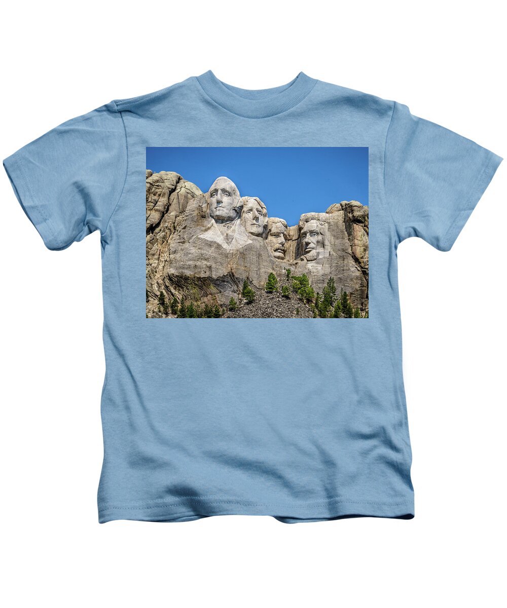 National Memorial Kids T-Shirt featuring the photograph Mount Rushmore by Jaime Mercado