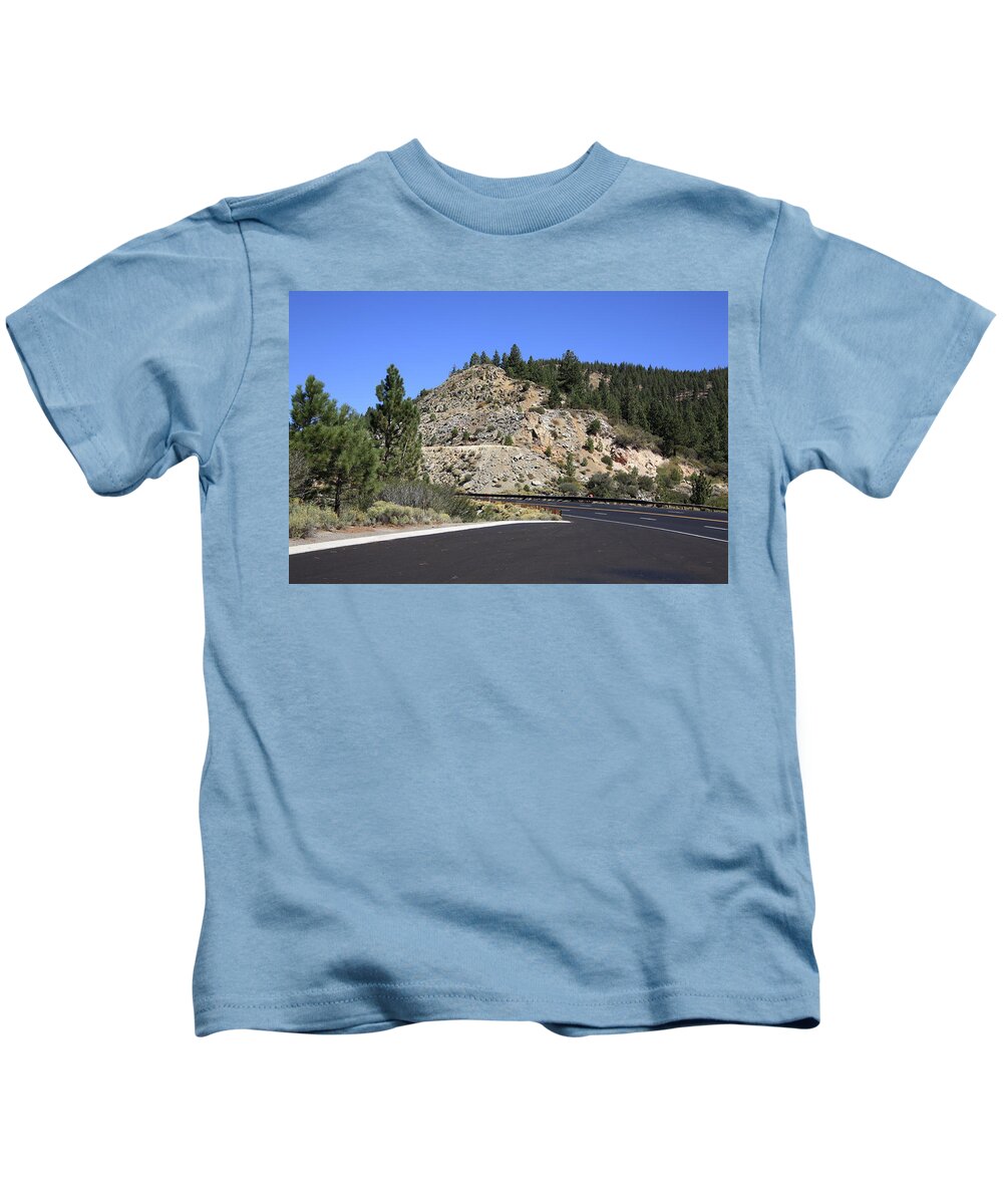 Blacktop Kids T-Shirt featuring the photograph Mountain pass above Lake Tahoe by Frank Romeo