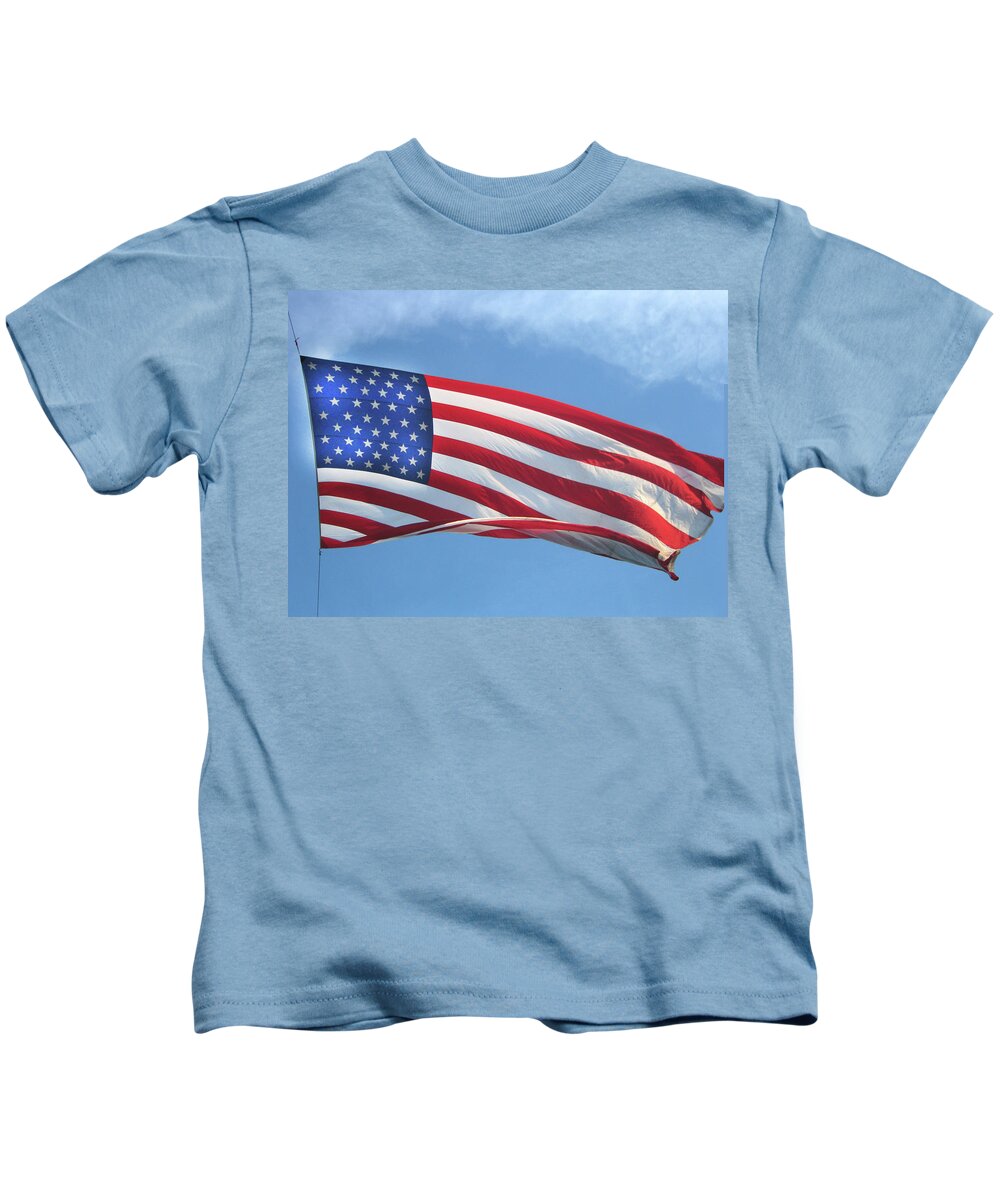 Old Glory Kids T-Shirt featuring the digital art Old Glory Never Fades by Gary Baird