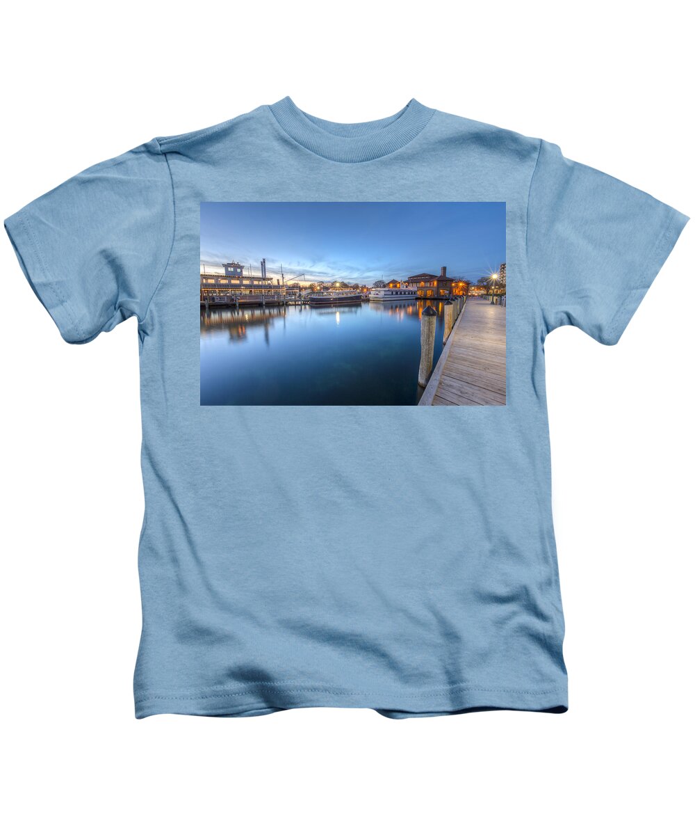 Lake Geneva Kids T-Shirt featuring the photograph On The Dock by Paul Schultz