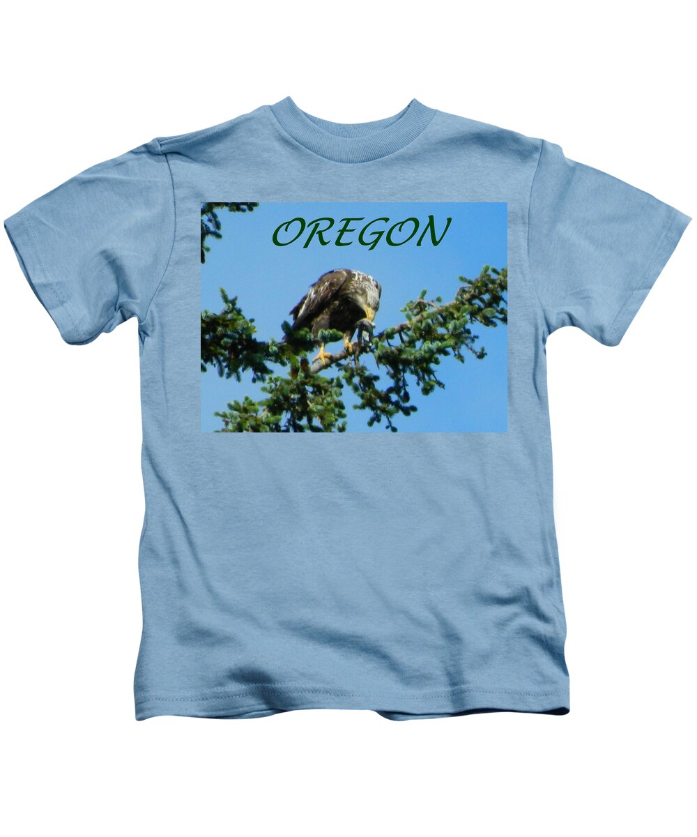 Eagles Kids T-Shirt featuring the photograph Oregon Eagle with Bird by Gallery Of Hope 