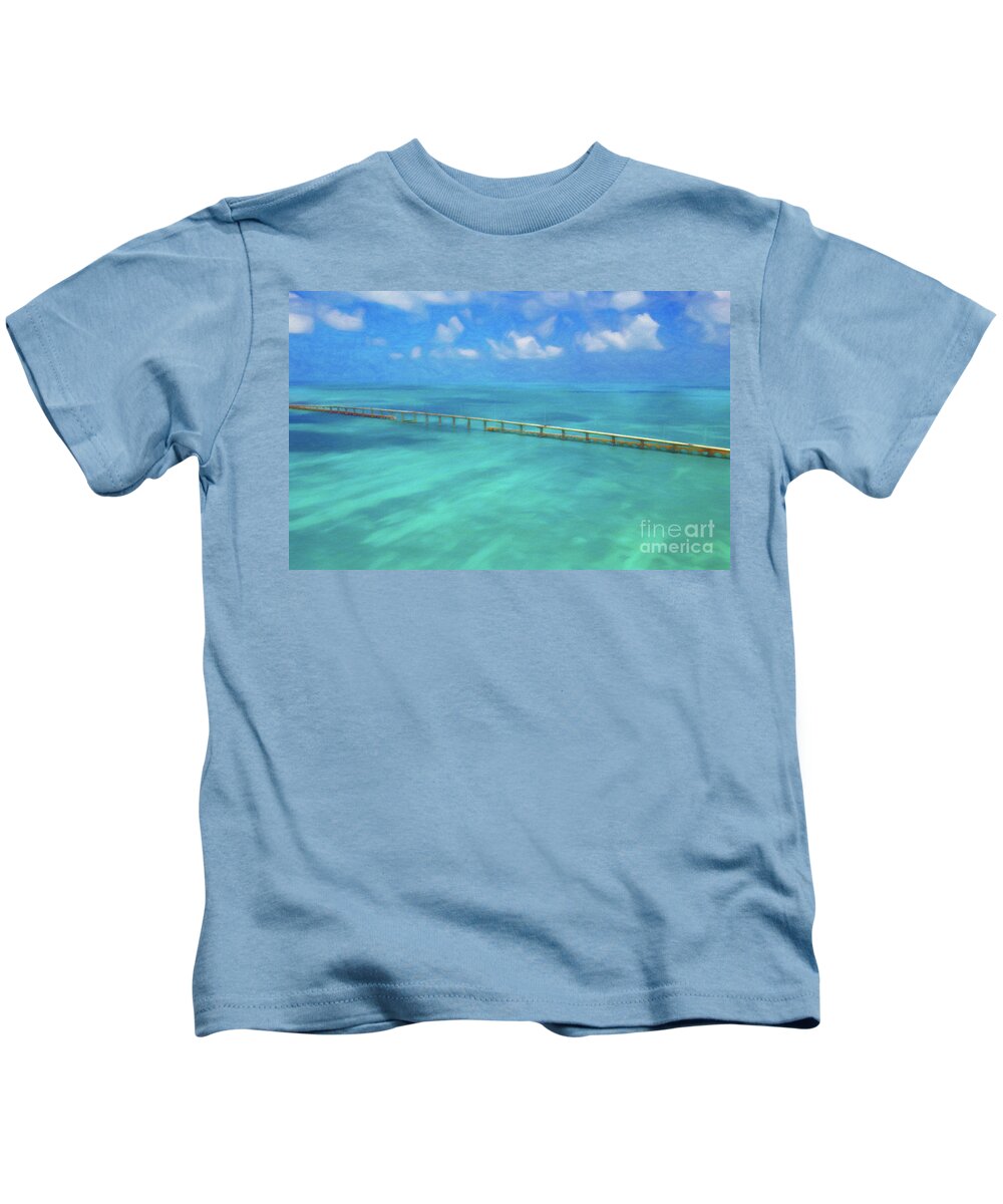 Florida Kids T-Shirt featuring the digital art Overseas Highway Florida Keys by Patrick Lynch
