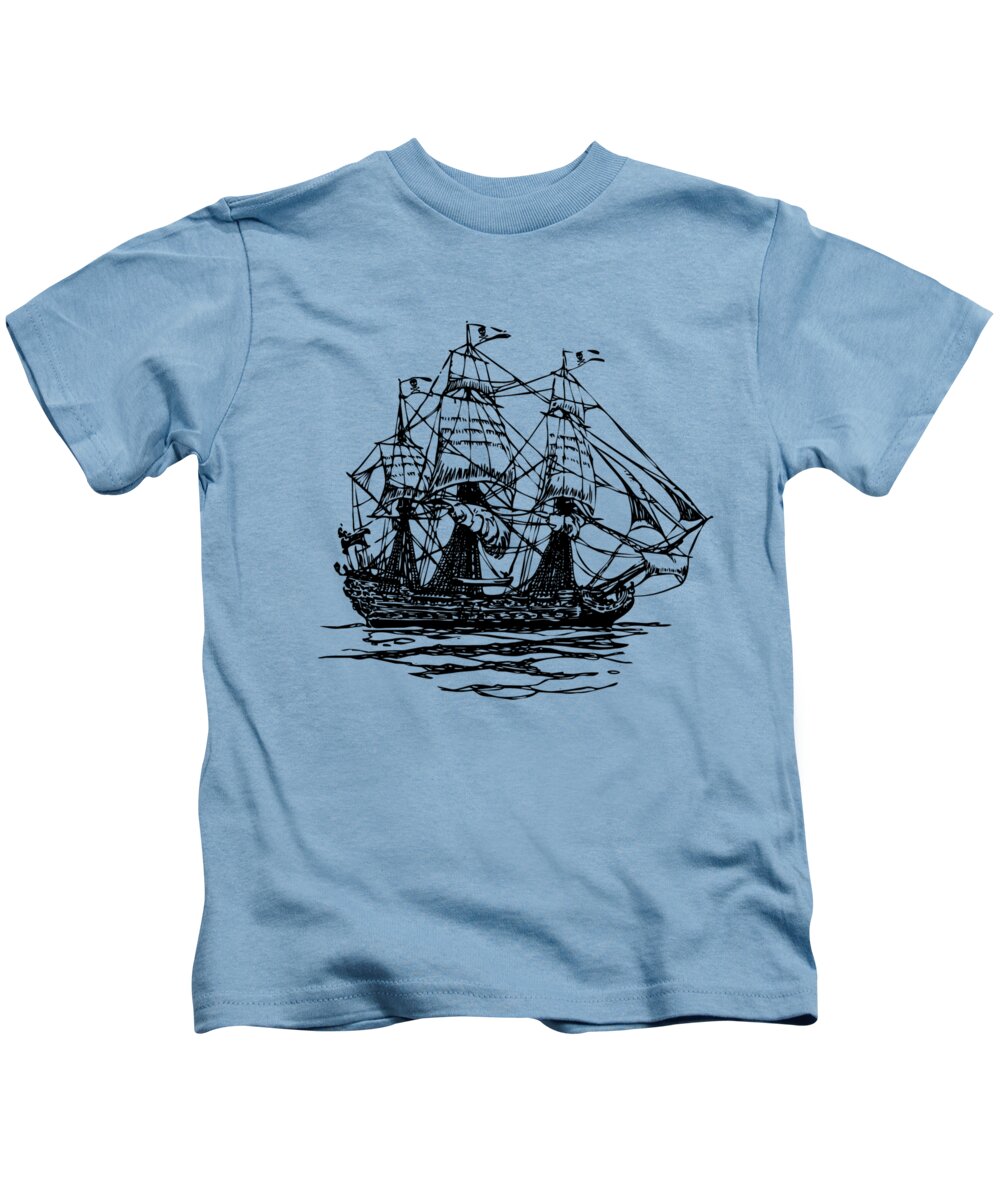 Pirate Ship Artwork - Vintage Kids T-Shirt by Nikki Marie Smith - Fine Art  America