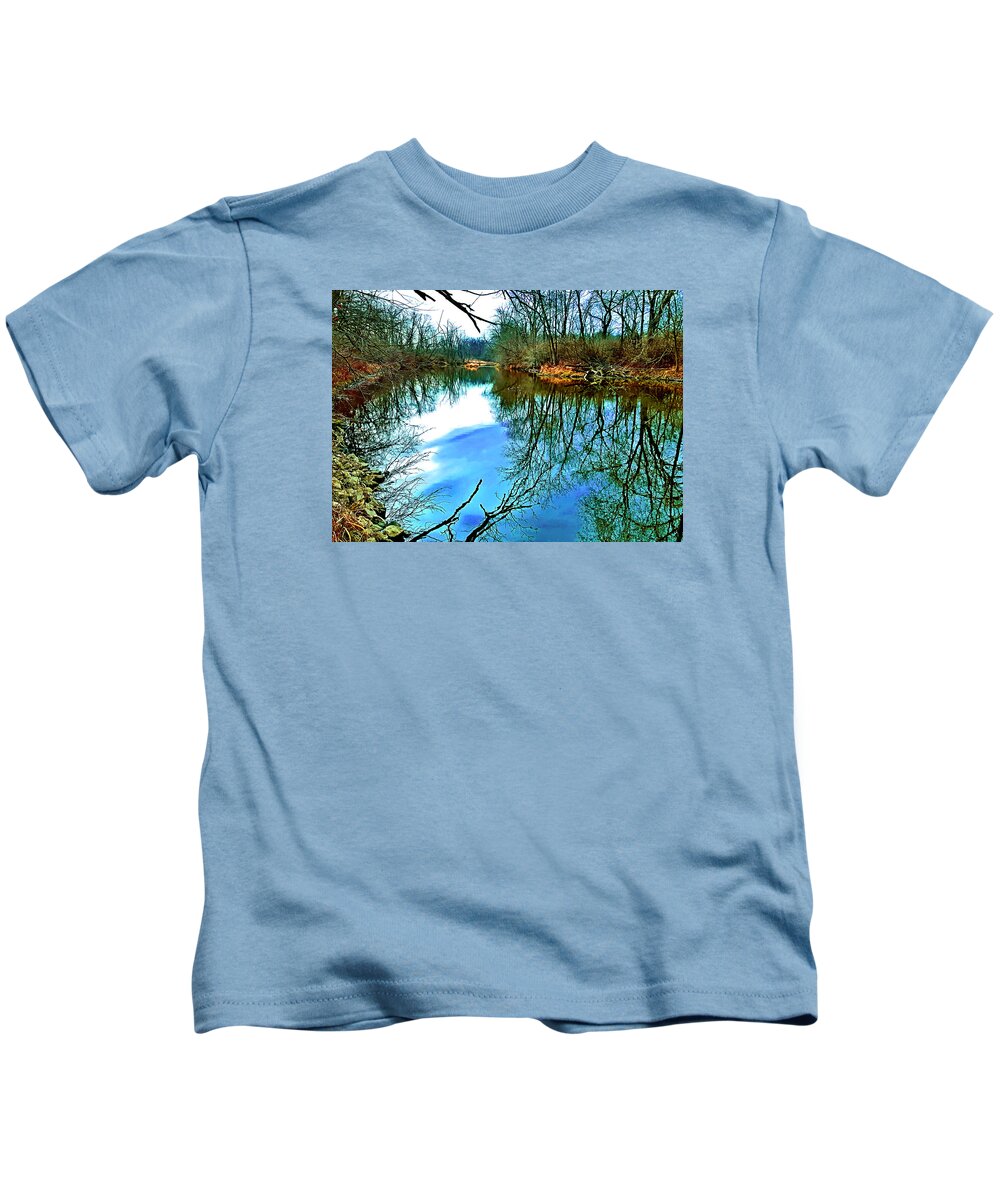 Reflections Kids T-Shirt featuring the photograph Reflections 5 by James Stoshak