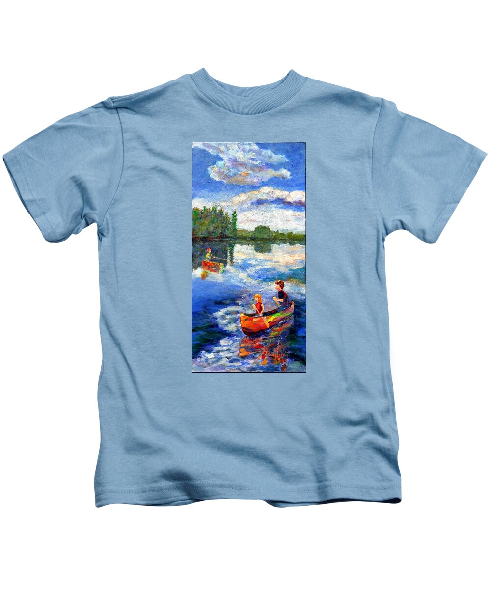 Landscape Kids T-Shirt featuring the painting Reflective Shapes by Naomi Gerrard