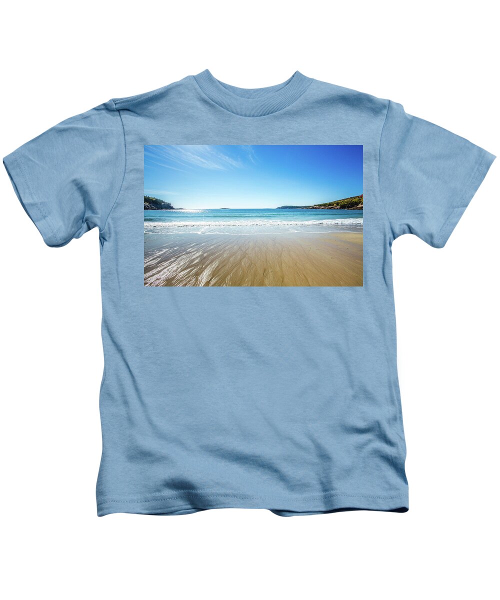 Bar Harbor Kids T-Shirt featuring the photograph Sand Beach by Robert Clifford