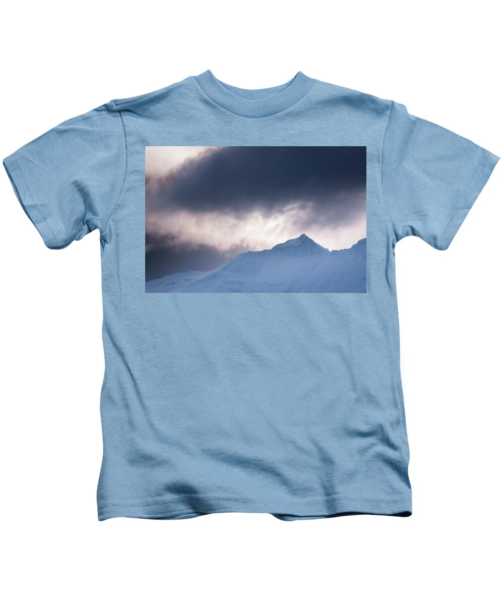 Iceland Kids T-Shirt featuring the photograph Savage Mountain by Geoff Smith