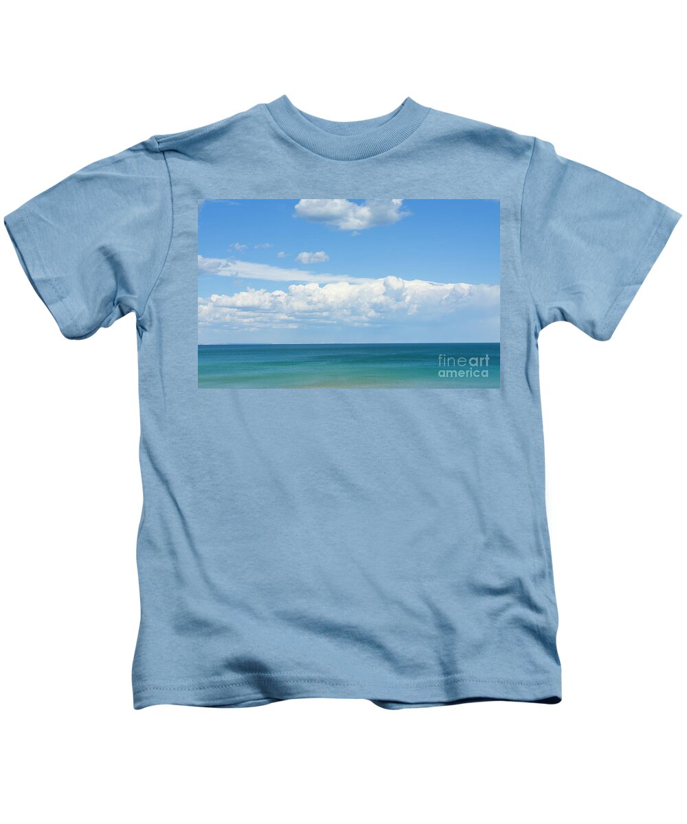 Sea Kids T-Shirt featuring the photograph Seascape with clouds by Irina Afonskaya