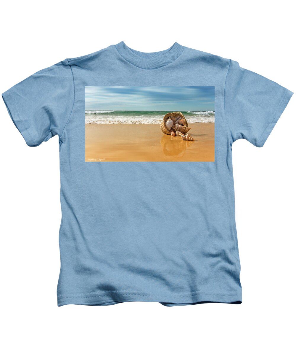Seashells Forster Kids T-Shirt featuring the digital art Seashells Forster 061 by Kevin Chippindall