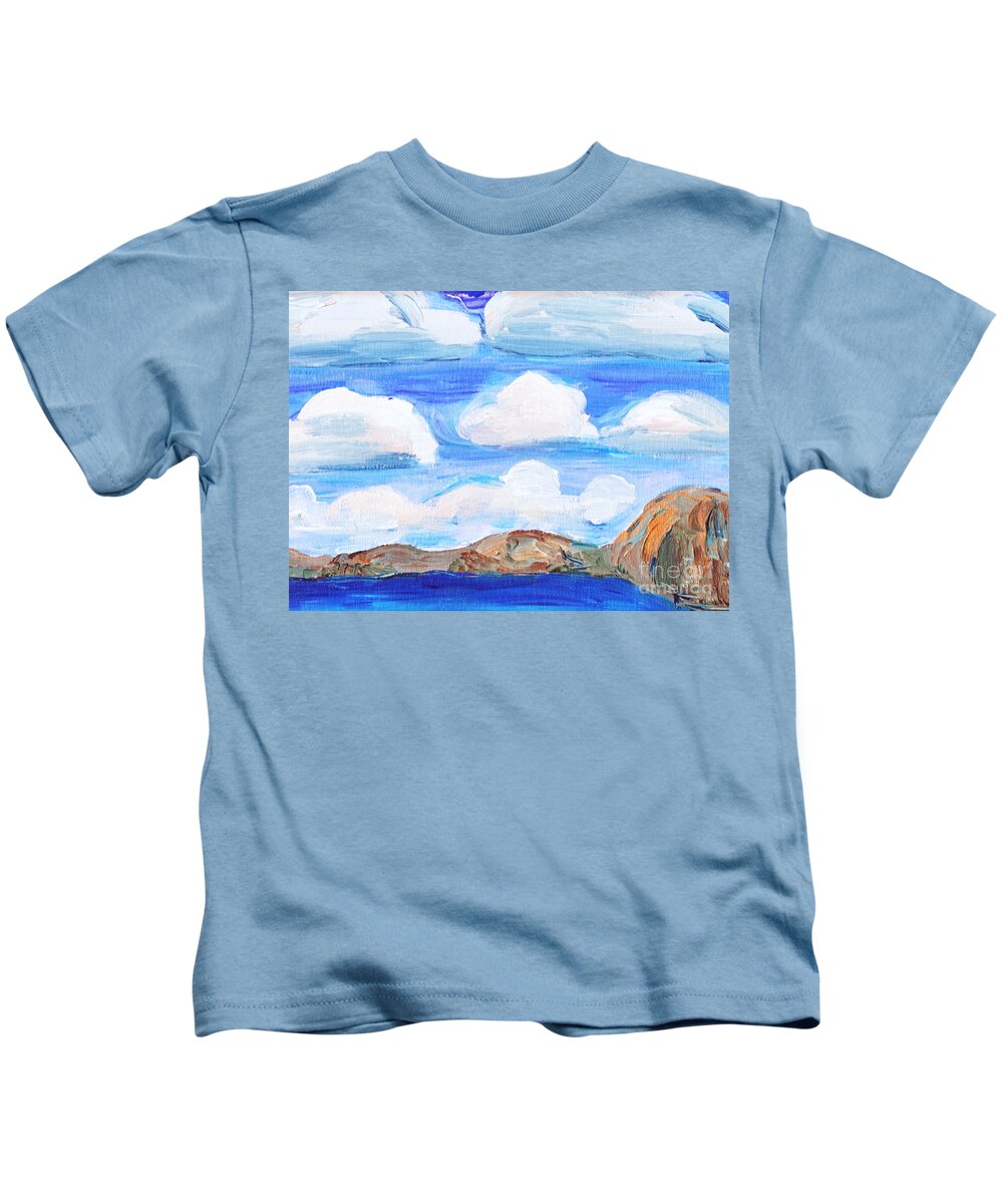 Sky Kids T-Shirt featuring the painting South Morro Bay View to North by Shelley Myers