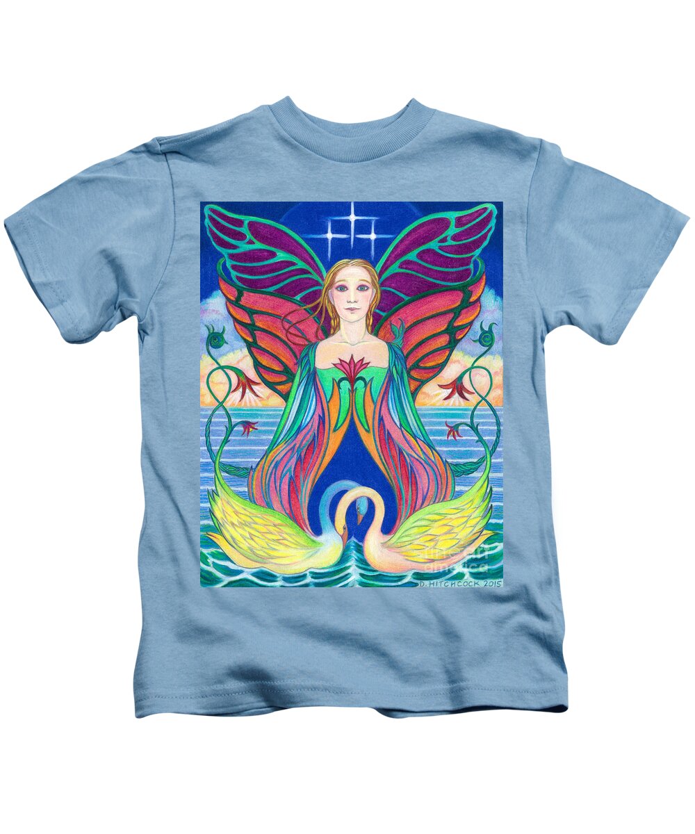 Spiritual Kids T-Shirt featuring the drawing Spirit Guide Aileen by Debra Hitchcock