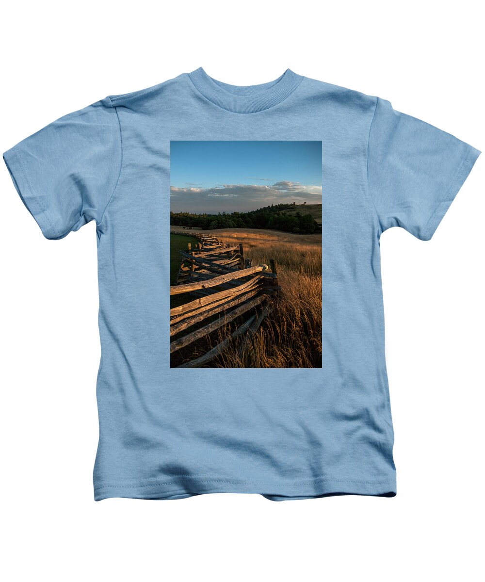 Doughton Park Kids T-Shirt featuring the photograph Split Rail Fence at Doughton Park on the Blue Ridge Parkway by John Harmon