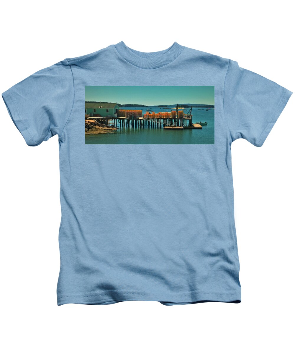 Stonington Kids T-Shirt featuring the photograph Stonington by Lisa Dunn