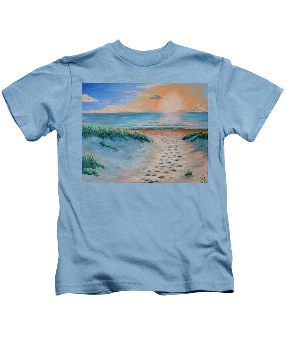 Beach Kids T-Shirt featuring the painting Surfside Beach FL by Mike Jenkins