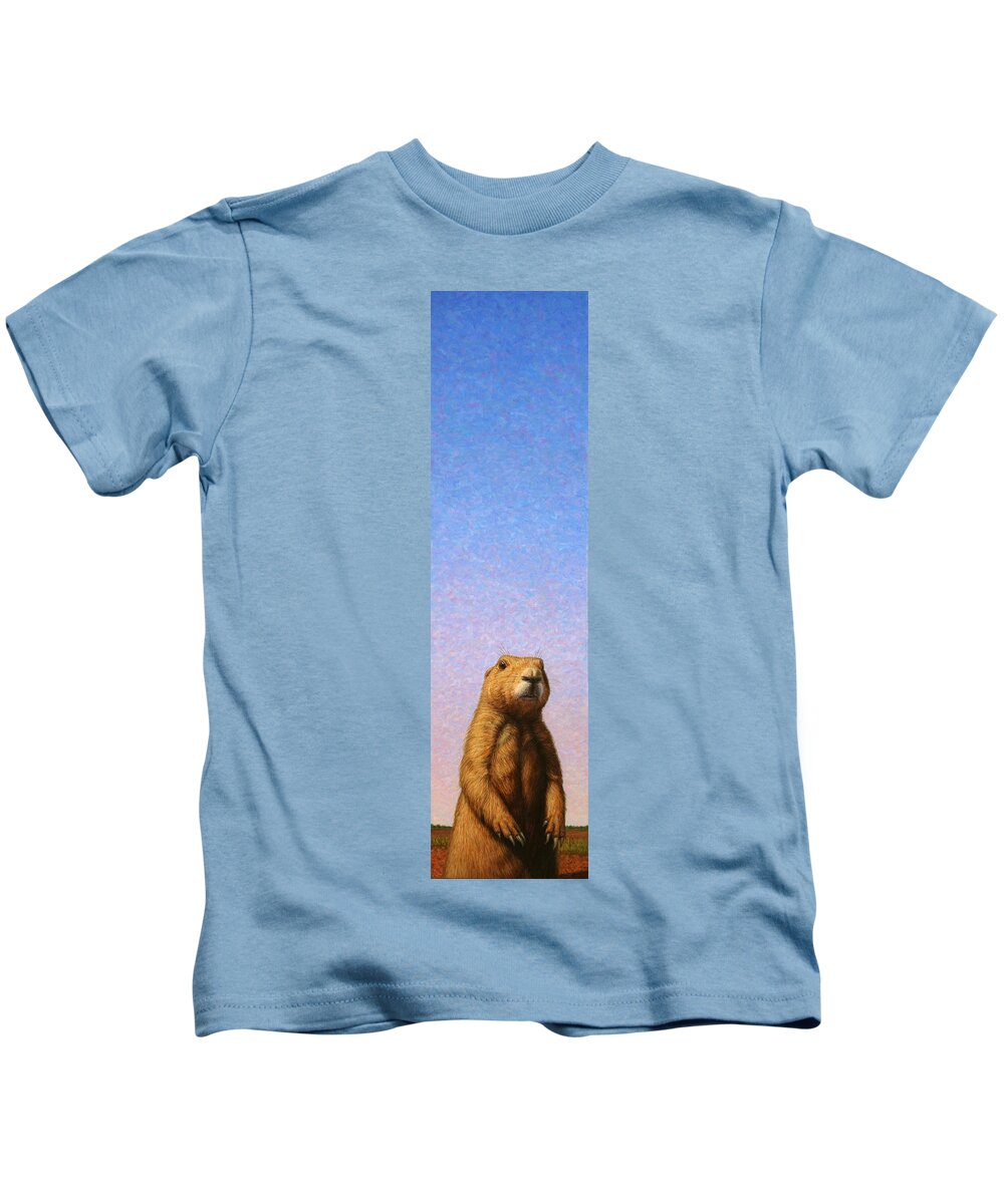 Prairie Dog Kids T-Shirt featuring the painting Tall Prairie Dog by James W Johnson