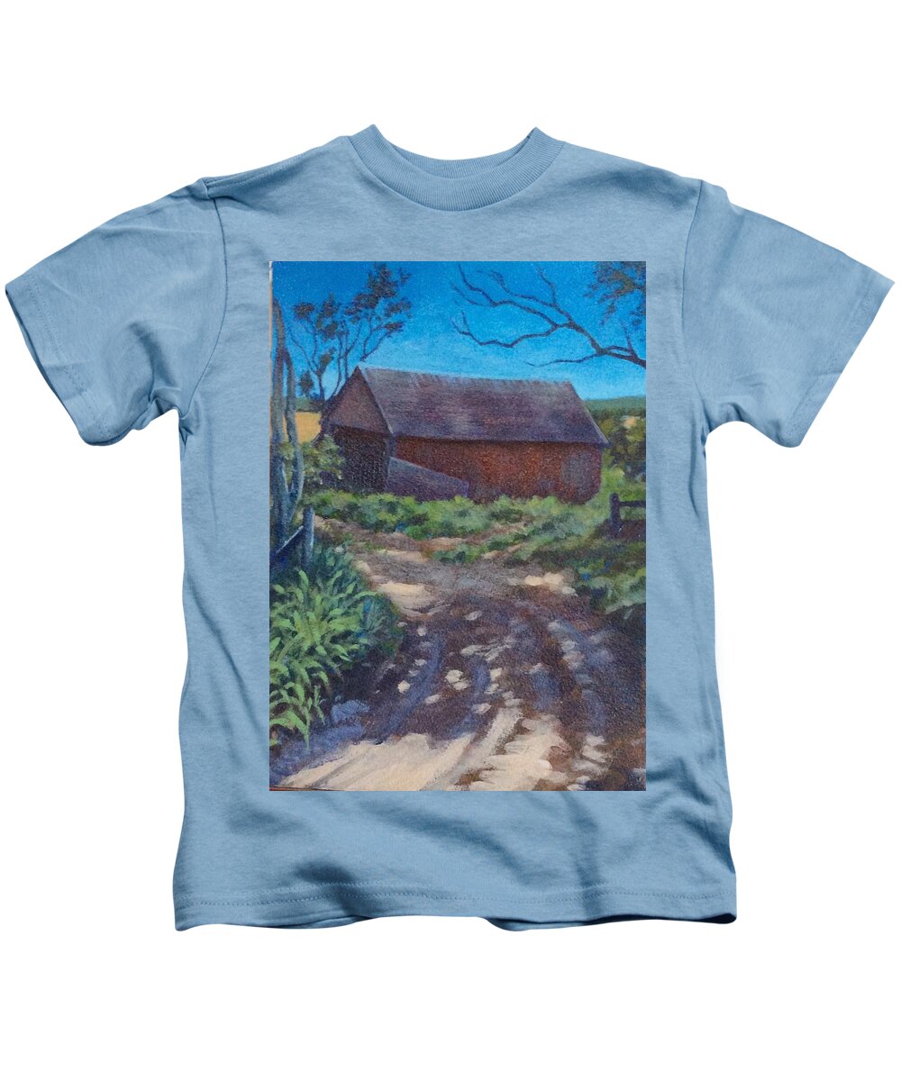 Landscape Kids T-Shirt featuring the painting The Old Homestead by Sharon Cromwell
