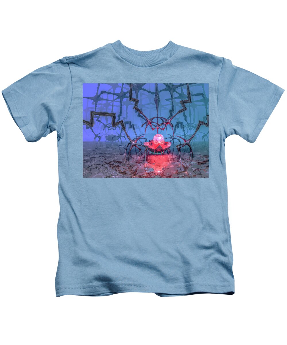 Reflection Kids T-Shirt featuring the digital art The professor's madness by Tim Abeln