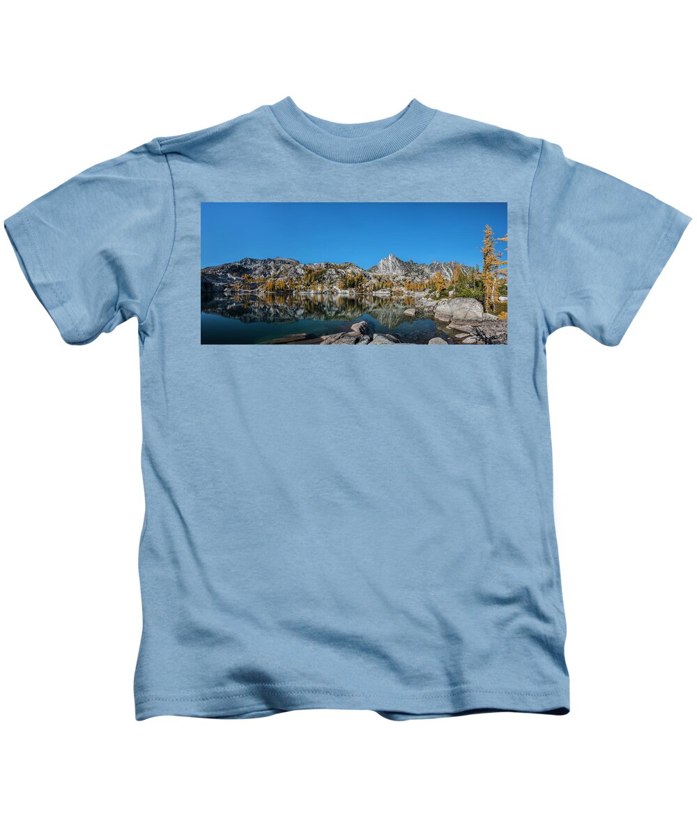 Enchantments Kids T-Shirt featuring the digital art The quiet moment in Leprechaun Lake by Michael Lee