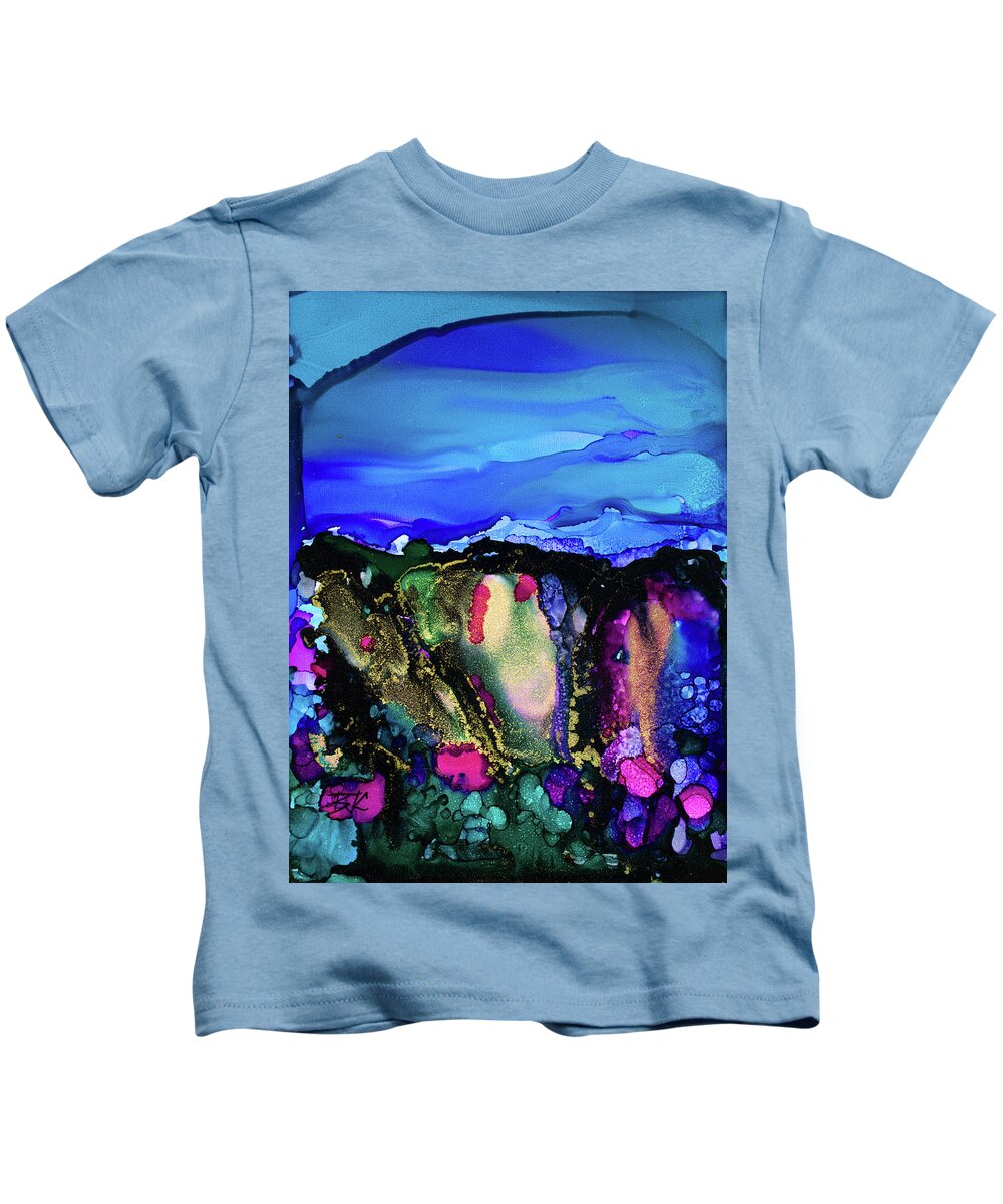 Abstract Landscape Kids T-Shirt featuring the painting Thin Air Colorado by Billie Colson