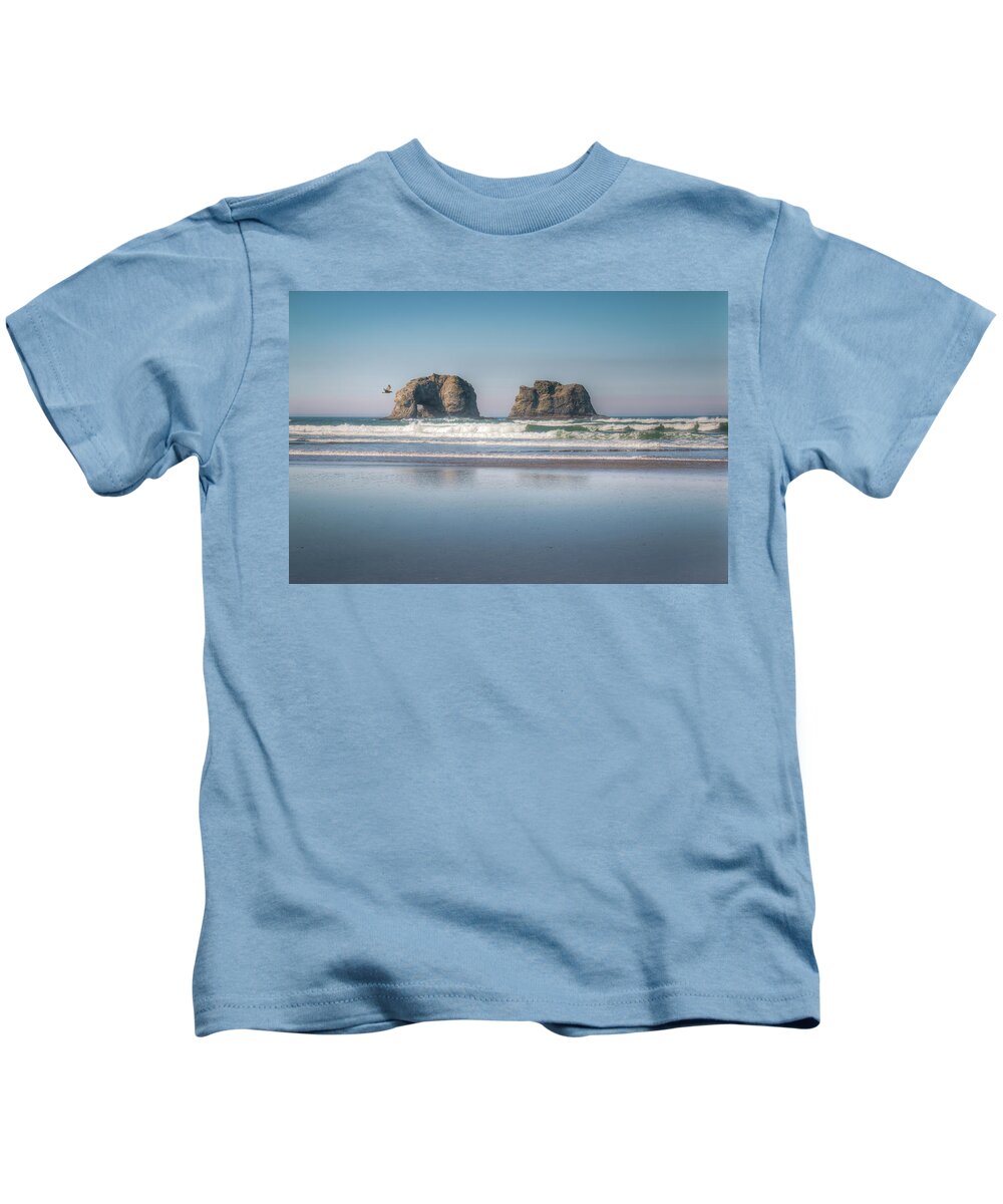Twin Rocks Kids T-Shirt featuring the photograph Twin Rocks 0663 by Kristina Rinell