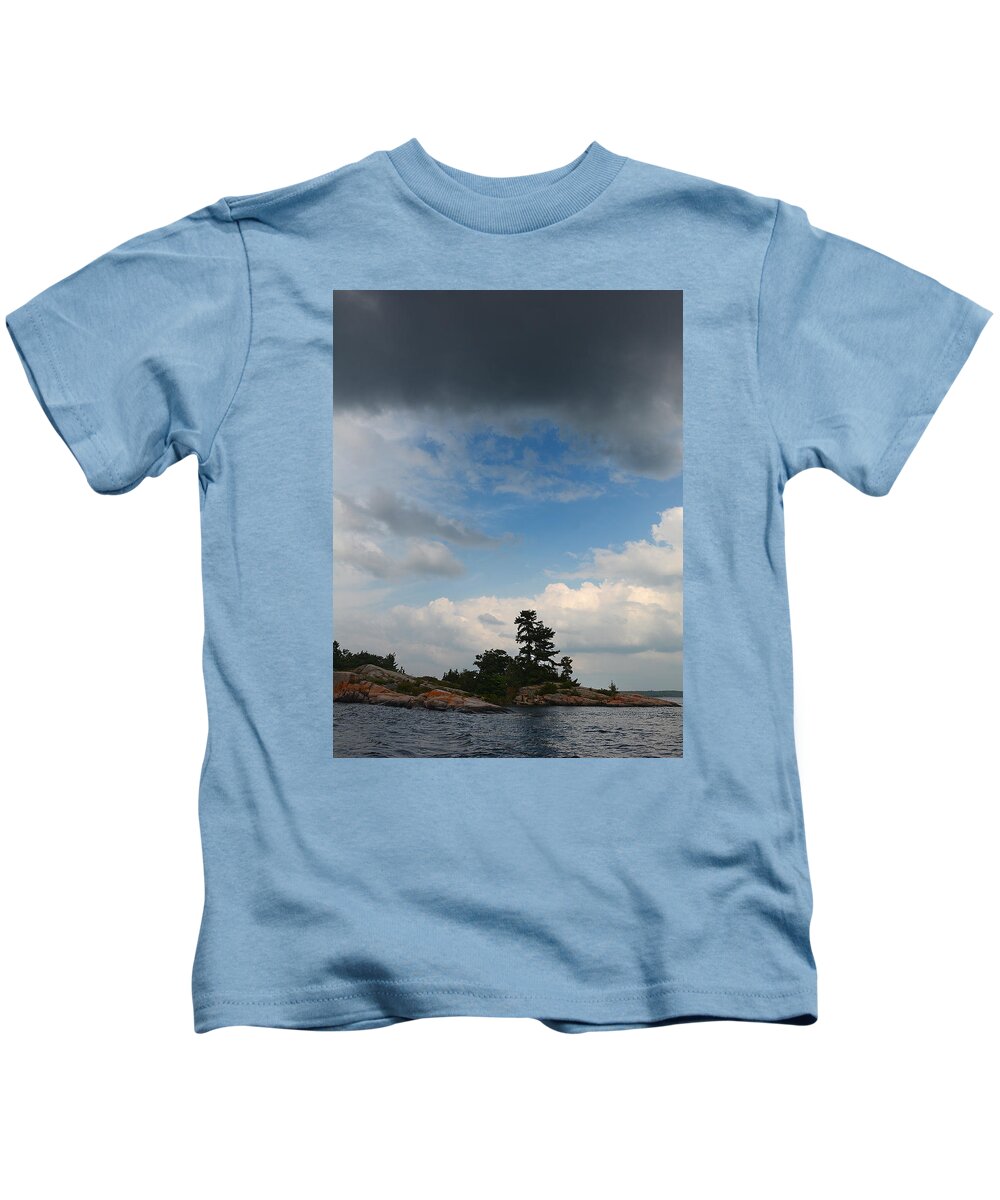 Wall Island Kids T-Shirt featuring the photograph Wall Island 3623 dramatic sky by Steve Somerville