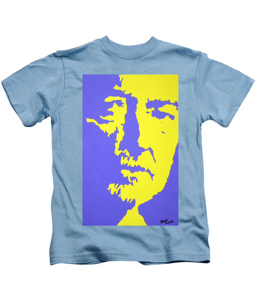 Willie Kids T-Shirt featuring the mixed media Willie Nelson in the mirror by Robert Margetts
