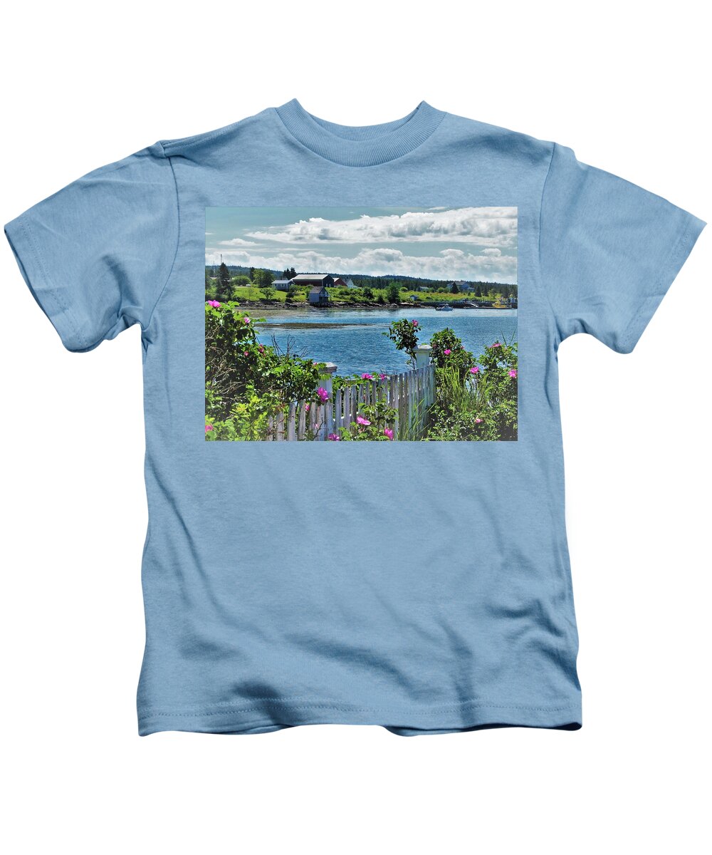 Winter Harbor Kids T-Shirt featuring the photograph Winter Harbor by Lisa Dunn