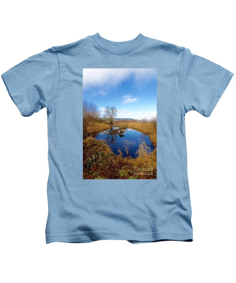 Photography Kids T-Shirt featuring the photograph Winter Pond by Sean Griffin
