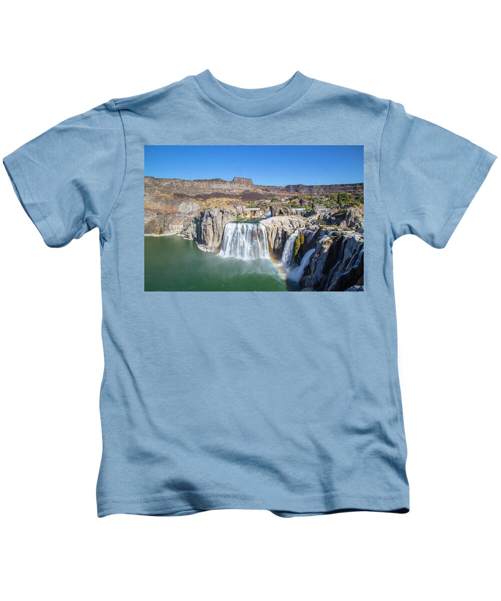 Waterfall Kids T-Shirt featuring the photograph Shoshone Falls #1 by Dart Humeston