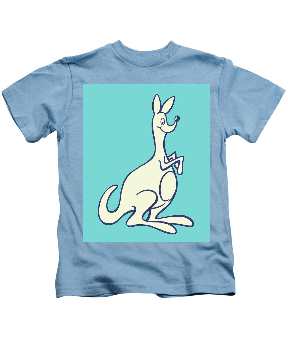 Animal Kids T-Shirt featuring the drawing Kangaroo #9 by CSA Images