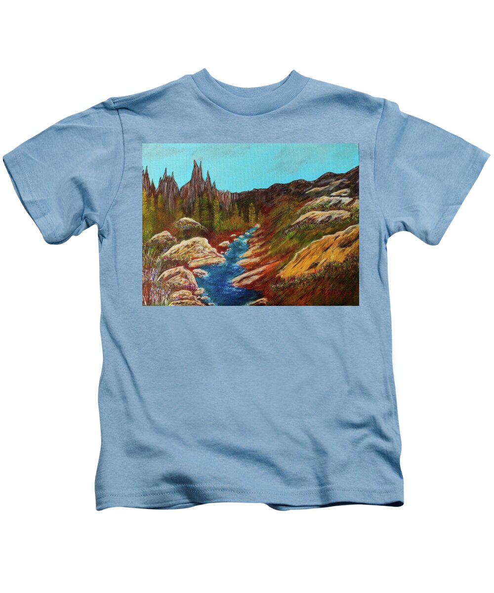 Ansel Kids T-Shirt featuring the painting Ansel Adams Wilderness by Randy Sylvia
