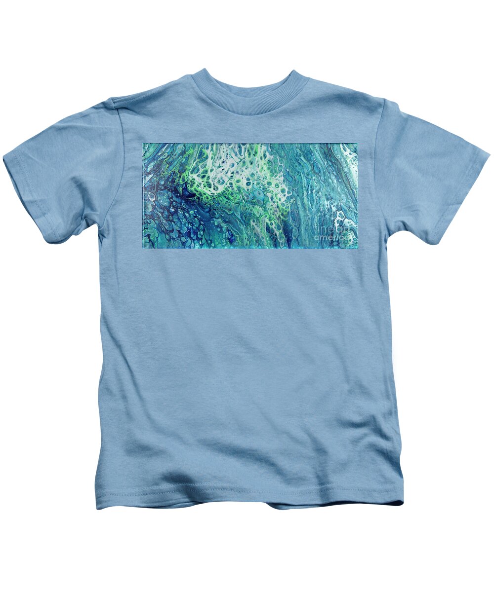 Poured Acrylics Kids T-Shirt featuring the painting Arctic Tundra by Lucy Arnold