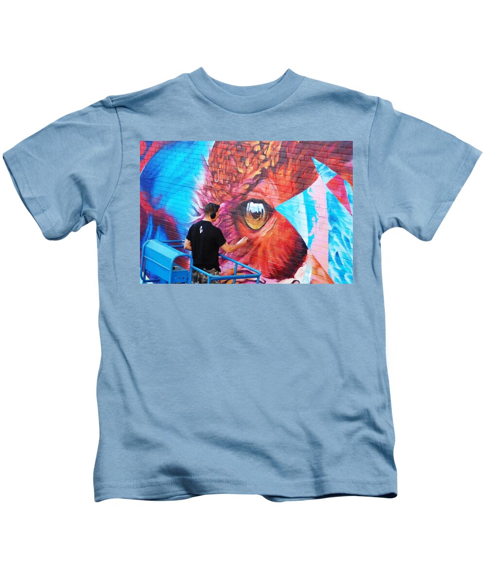 Painting Kids T-Shirt featuring the photograph Artist Precision by Ee Photography