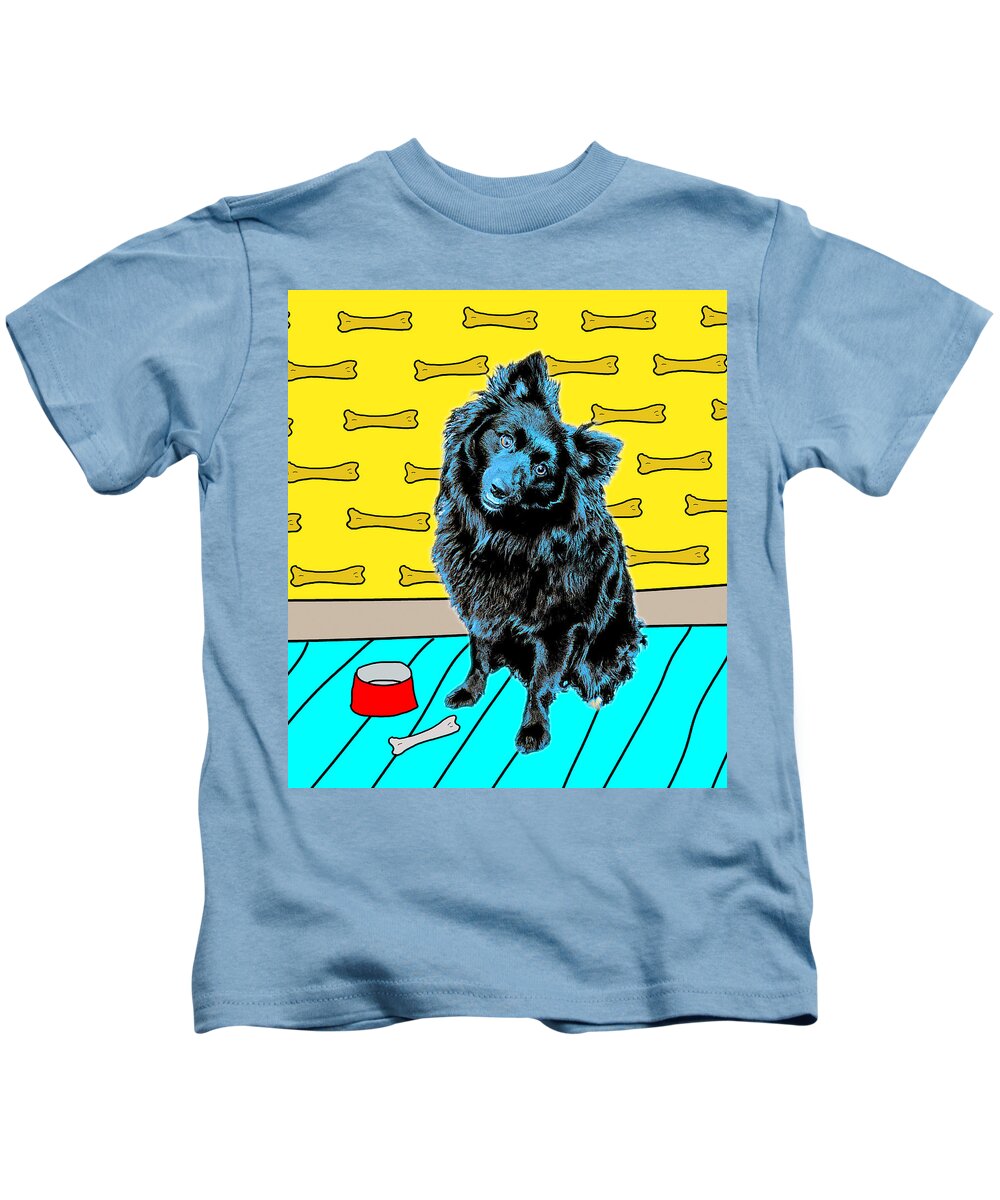 Architectural Photographer Kids T-Shirt featuring the photograph Blue dog by Lou Novick