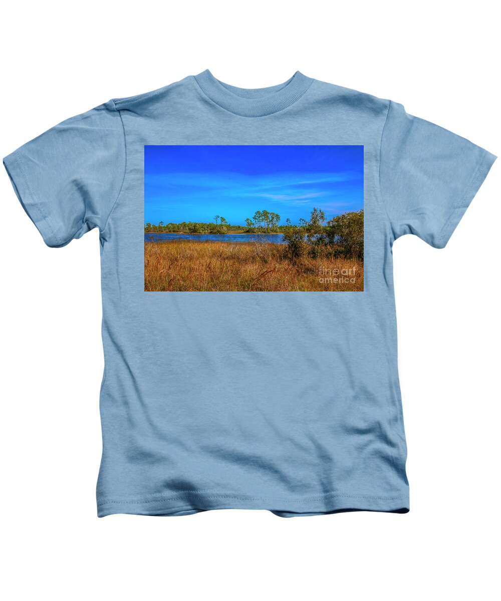 Marsh Kids T-Shirt featuring the photograph Blue Sky Blue Water Marsh by Tom Claud