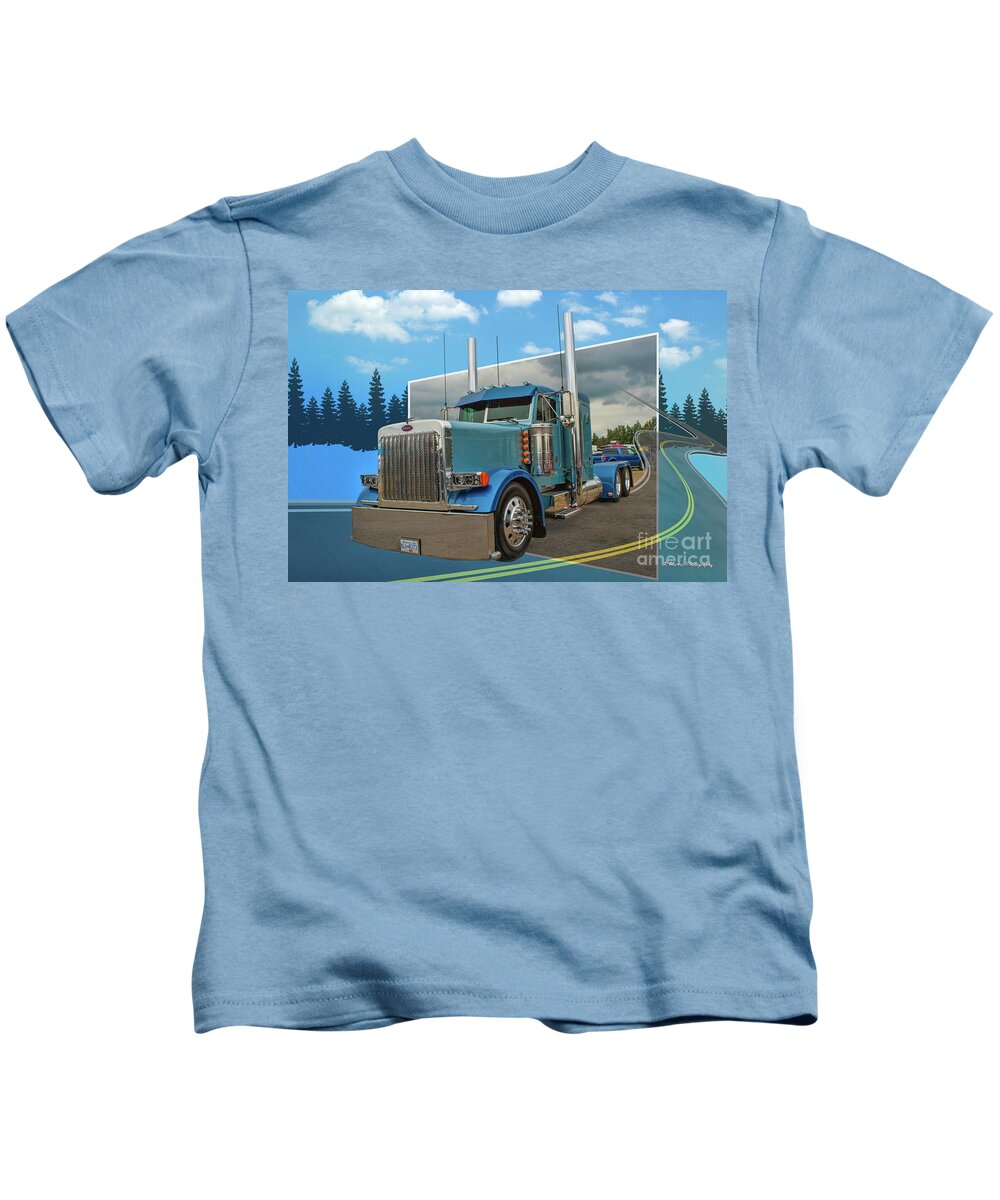 Big Rigs Kids T-Shirt featuring the photograph Catr9514a-19 by Randy Harris