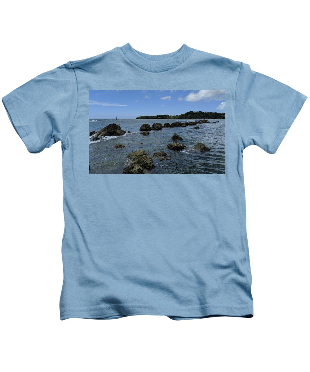 Ocean View Kids T-Shirt featuring the photograph Dangerous approach by Eric Hafner