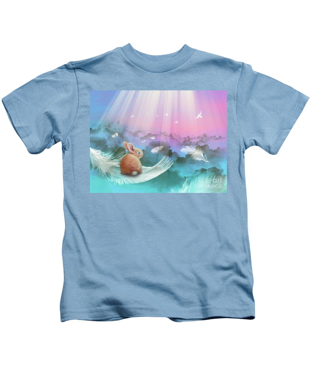 Sky Kids T-Shirt featuring the painting Father's Unfailing Love by Yoonhee Ko