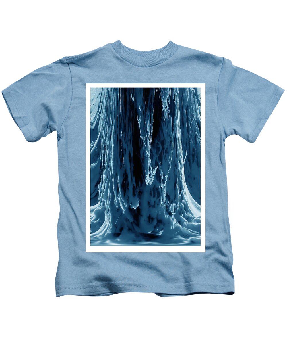 Ice Kids T-Shirt featuring the digital art Frozen Falls by Vallee Johnson