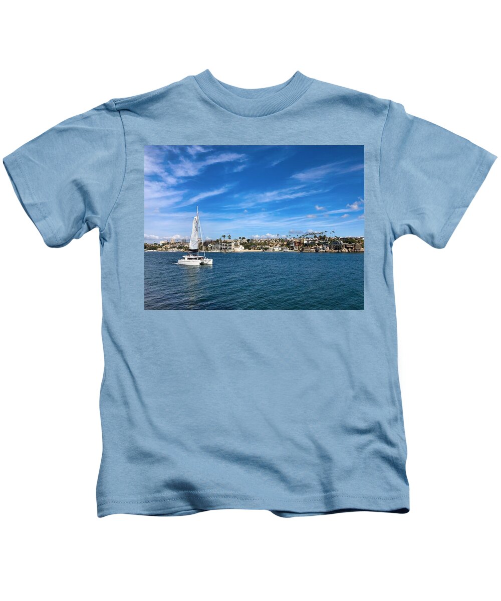 Harbor Kids T-Shirt featuring the photograph Harbor Sailing by Brian Eberly
