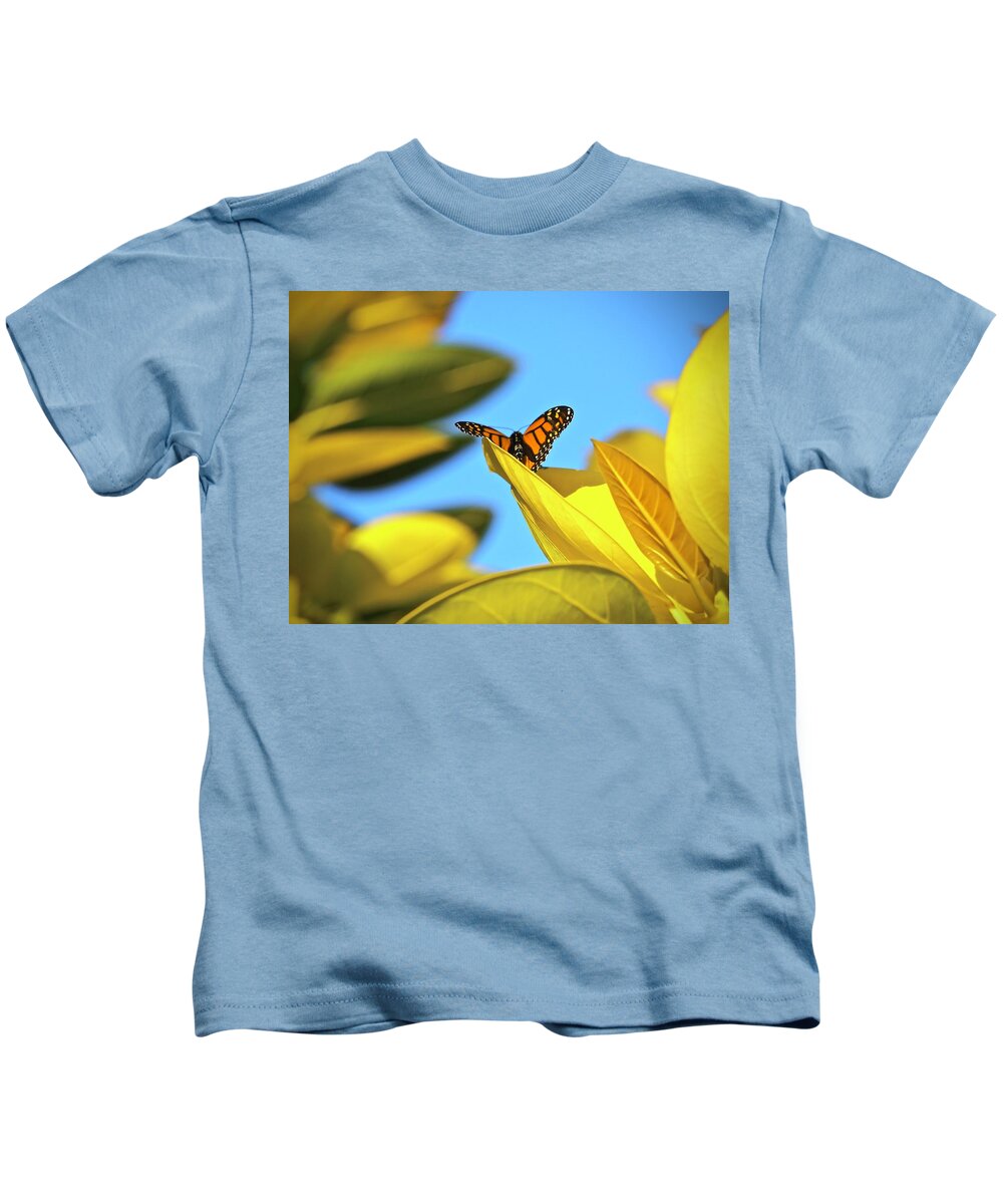 Nature Kids T-Shirt featuring the photograph How Beautiful To Fly by Alida M Haslett