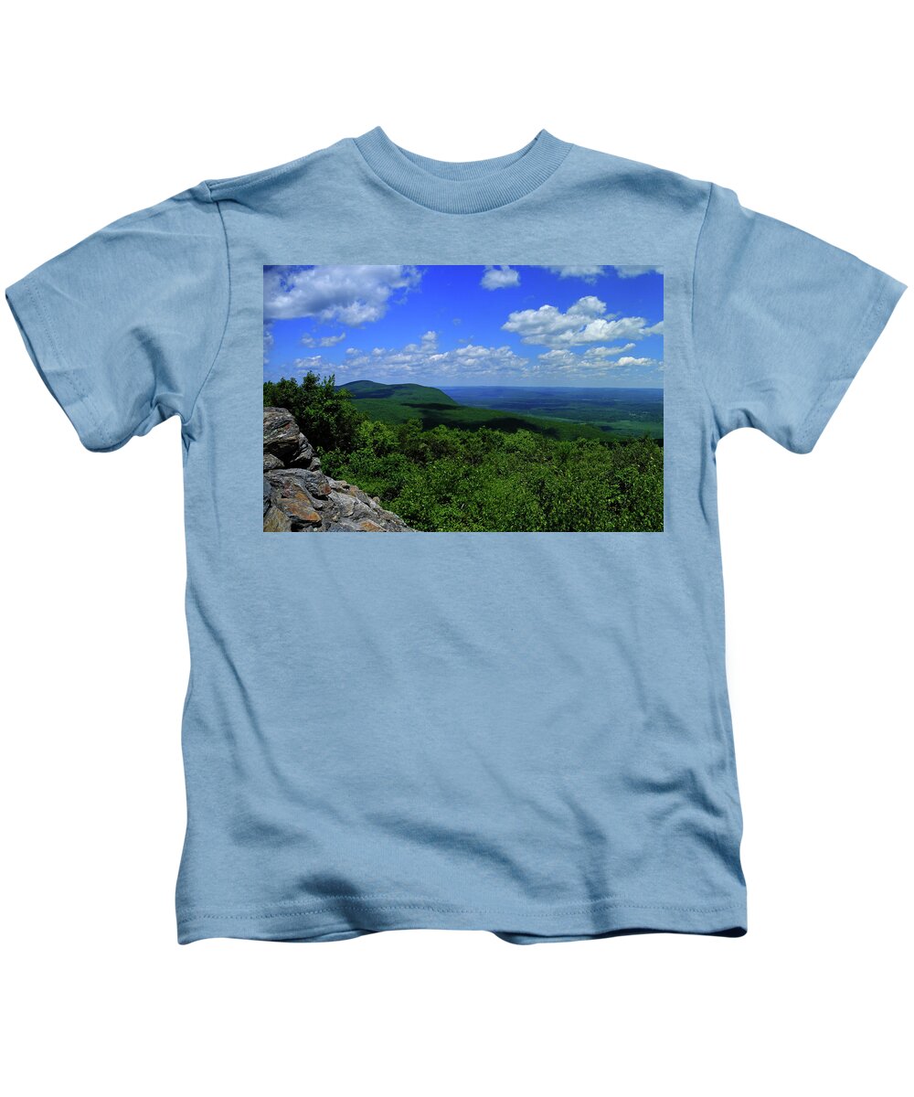 Mount Everett And Mount Race From The Summit Of Bear Mountain In Connecticut Kids T-Shirt featuring the photograph Mount Everett and Mount Race from the Summit of Bear Mountain in Connecticut by Raymond Salani III