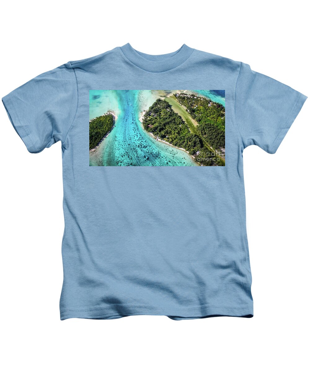 Bora Bora Kids T-Shirt featuring the photograph Bora Bora - pathway to the ocean by Lyl Dil Creations
