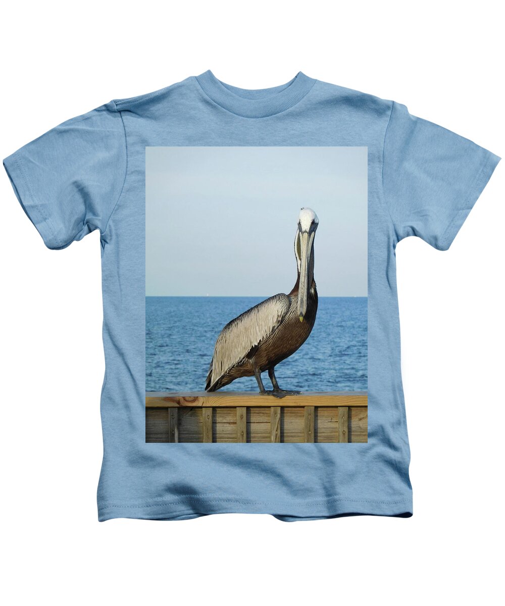 Birds Kids T-Shirt featuring the photograph Pelican Portrait I by Karen Stansberry