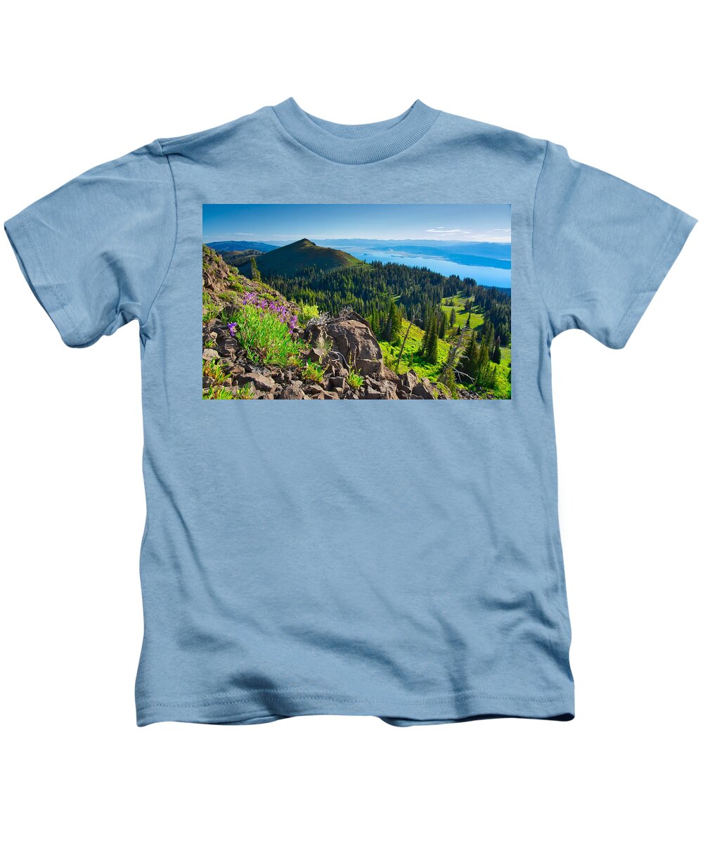 Lake Kids T-Shirt featuring the photograph Purple Vista by Tom Gresham