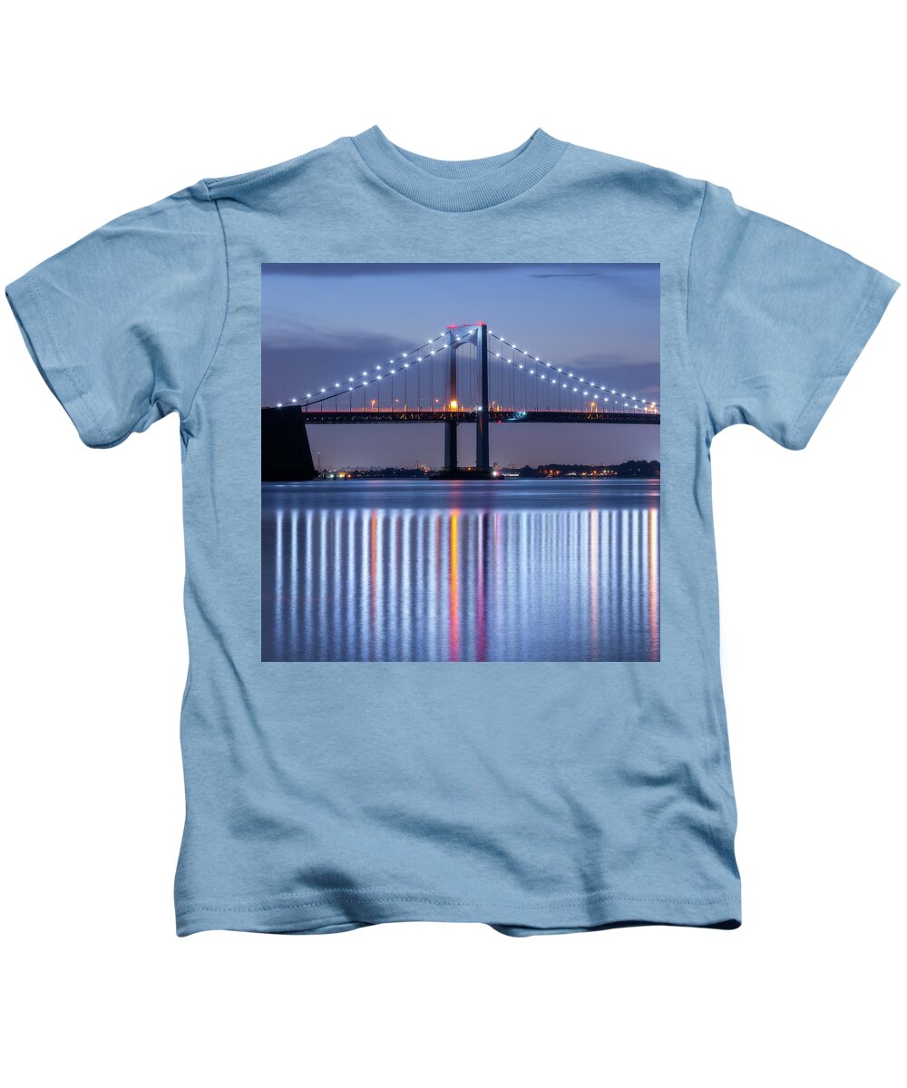 Bridge Kids T-Shirt featuring the photograph Throgs Neck Reflections by John Randazzo