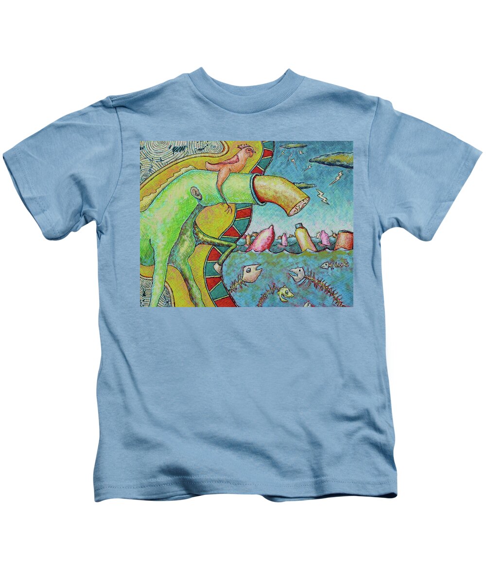 Unwanted Kids T-Shirt featuring the painting Unwanted by Ronald Walker