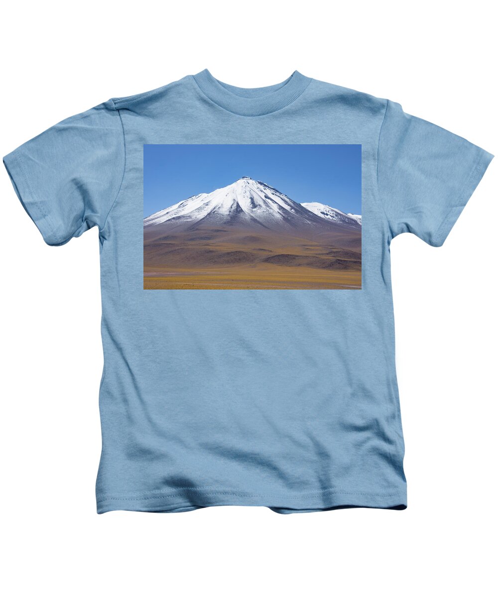 Chile Kids T-Shirt featuring the photograph Volcano on the Altiplano by Mark Hunter