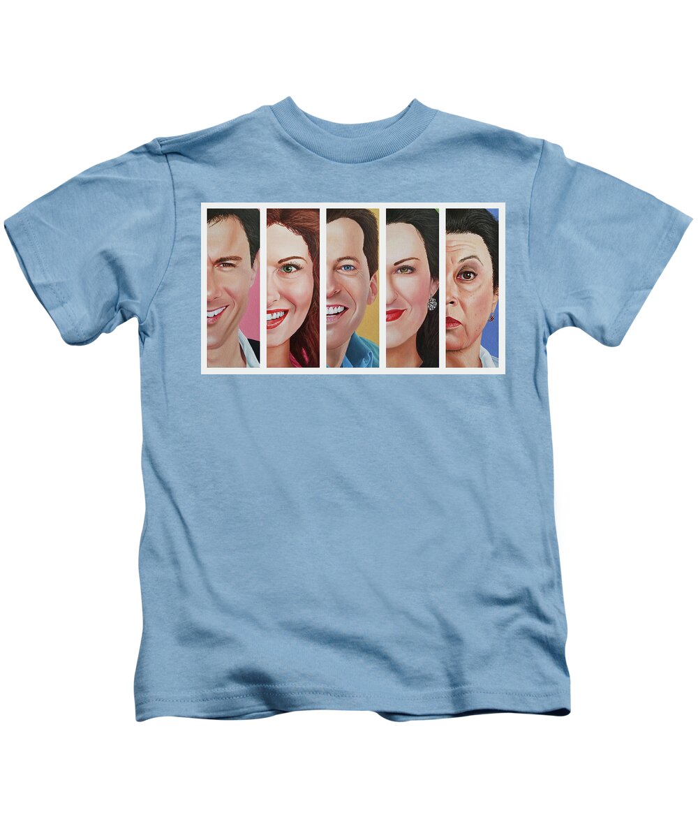 Will And Grace Kids T-Shirt featuring the painting Will and Grace by Vic Ritchey